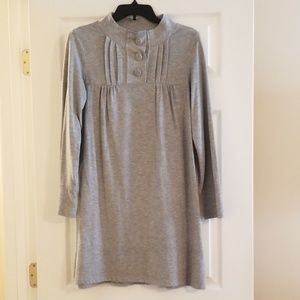 High neck, button collar dress